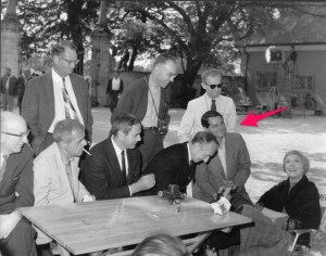 Sam Lesner, my grandfather, had a storied career as the film and entertainment critic for the Chicago Daily News. Here he is (seated on right in checkered blazer) with  other reporters interviewing Julie Andrews in Austria on the set of "The Sound of Music." Sam began his career by reviewing the Yiddish Theater.